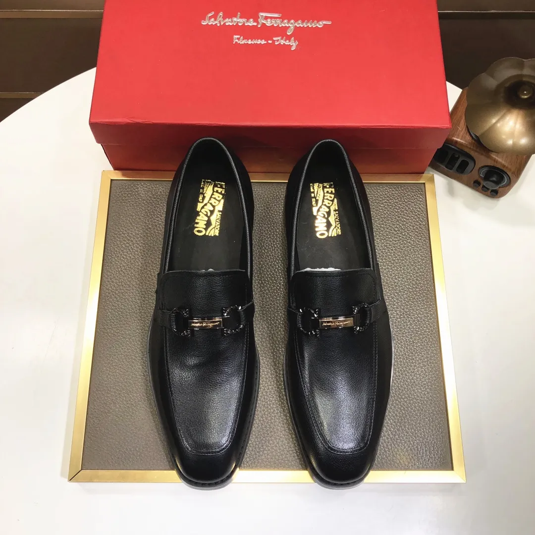 Men's shoes 💰540💰[Ferragamo/Ferragamo] (high-end Niuli) New 🍀 Ferragamo* - top version Ferragamo's classic formal leather shoes! Made of imported original cowhide, the inner top layer is comfortable cowhide lining! Original wear-resistant rubber outsole! High quality products! Code number 38-44!
